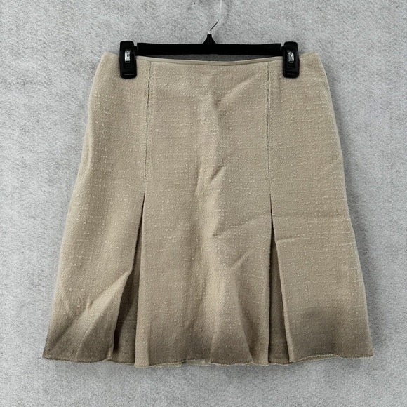 Bottega Veneta Skirt Size 38 (US2) Beige Tan A-Line Pleated Wool Hemp Ombre - Picture 1 of 14